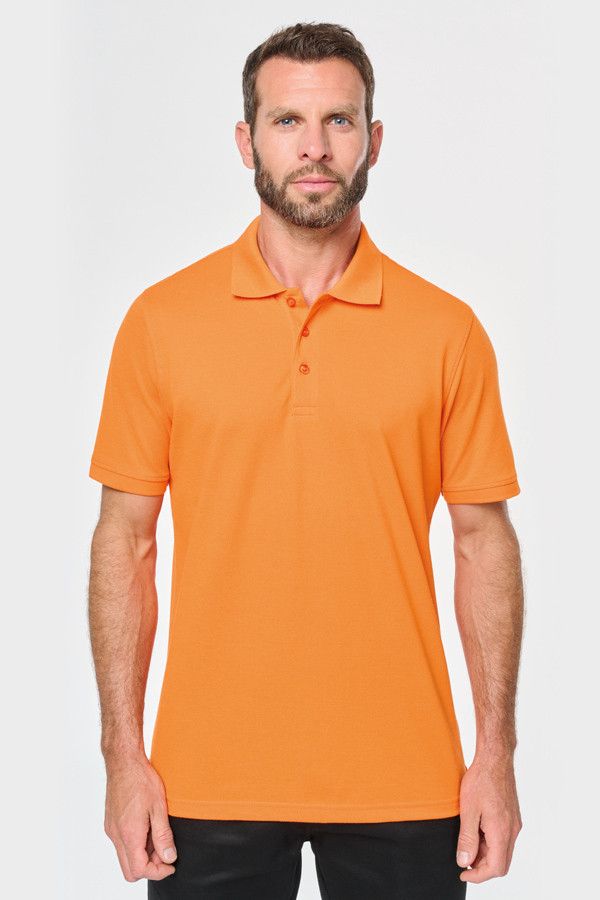 Polo uni personnalisable - Couleur orange - Marque Workteam